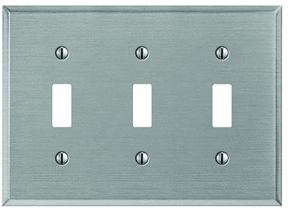 Brsh Nickel 3 Toggle Wallplate