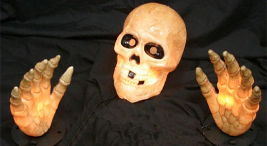 Lighted Skull and Hands