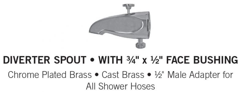 Tub Diverter Spout W/Hose Fittng