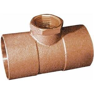 3/4x3/4x1/2" CxCxF Copper Tee