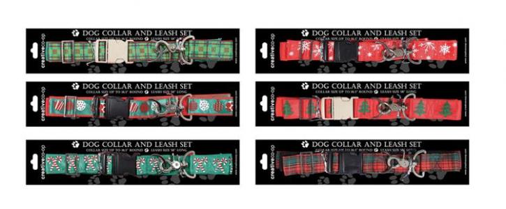 Christmas Dog Collar w/Leash