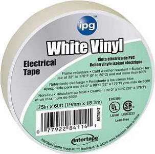 3/4"x60' WHT Vinyl Electric Tape