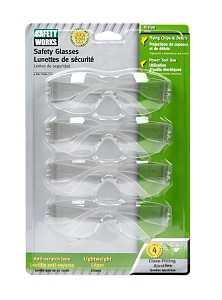 4PK Clear Safety Glasses