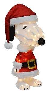 24" LED Snoopy Santa Yard Art