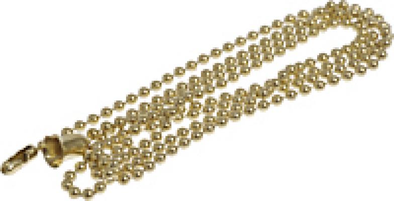 36" Brass Beaded Chain Pull