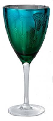 51183 14OZ Wineglass-Peacock