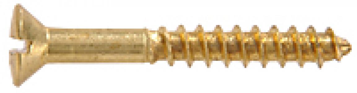 4x1/2 OH Brass Wood Screw