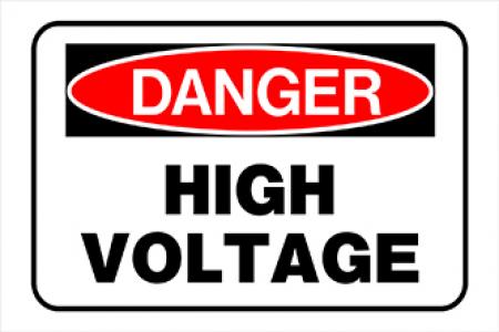 8x12 Danger High Voltage Sign