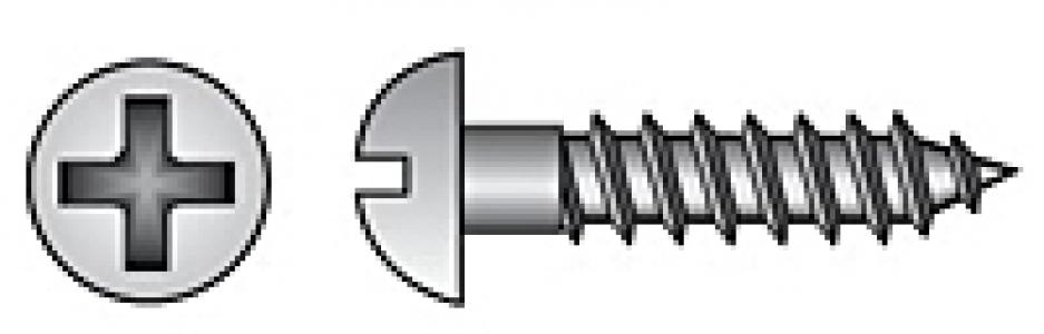 100Pk 2x3/8 RH Brass Wood Screw