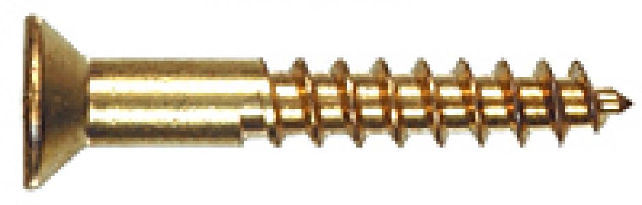 100PK 6x3/4 FH Brass Wood Screw
