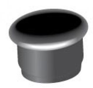 3/4" Black Round Cap Plug