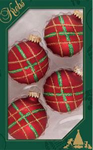 Red Velvet Plaid Ornament