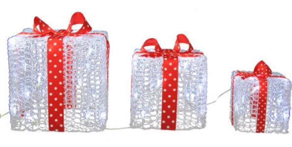 3 Lighted Gift Boxes