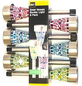 6Pk Solar Mosaic Border Lights