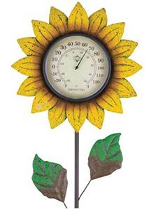 Yellow Flower Thermometer Stake