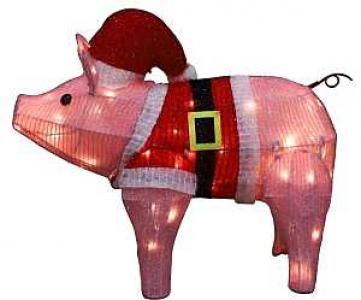 24" Mesh Christmas Pig