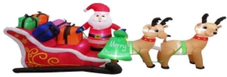 10' Inflatable Santa Sleigh