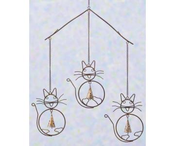 Cats with Bells Wind Chime