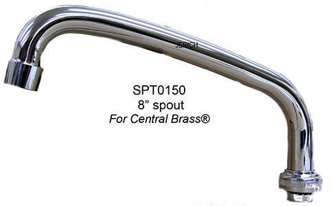 8" Central Brass Tube Spout