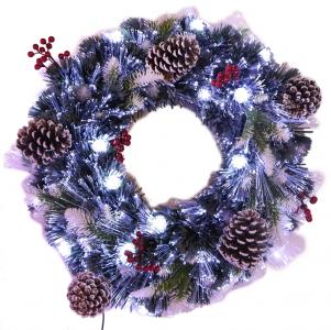 Fiber Optic Pine Wreath