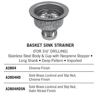 SS Basket Sink Strainer