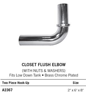 2"x6"x8" Chrome Closet Flush Ell