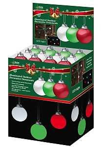 6" Pulsing Ornament Green/Red/Wh