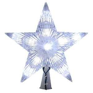 9" Clear LED Star Tree Topper